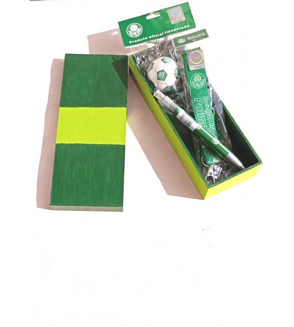Kit Torcedor palmeiras 01 caixa MDF+01 cordao+01caneta+01chaveiro bola